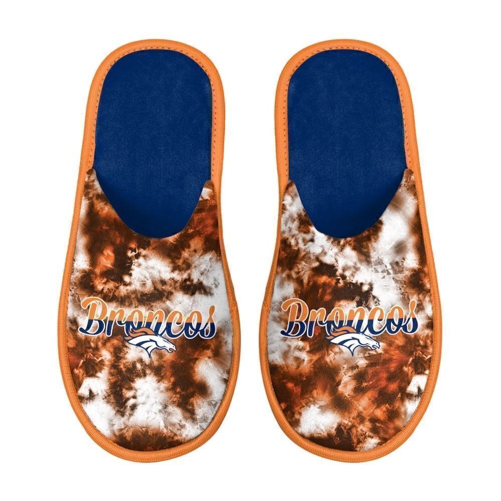 NFL FOCO Denver Broncos Team Scuff Slide Slippers Orange/Blue M (7-8) NWT IN PKG